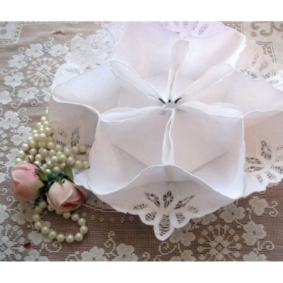 Handmade Other - Vtg Battenburg Lace Bread Warmer Bun Holder Scone Muffin Cottage Grandma Tea